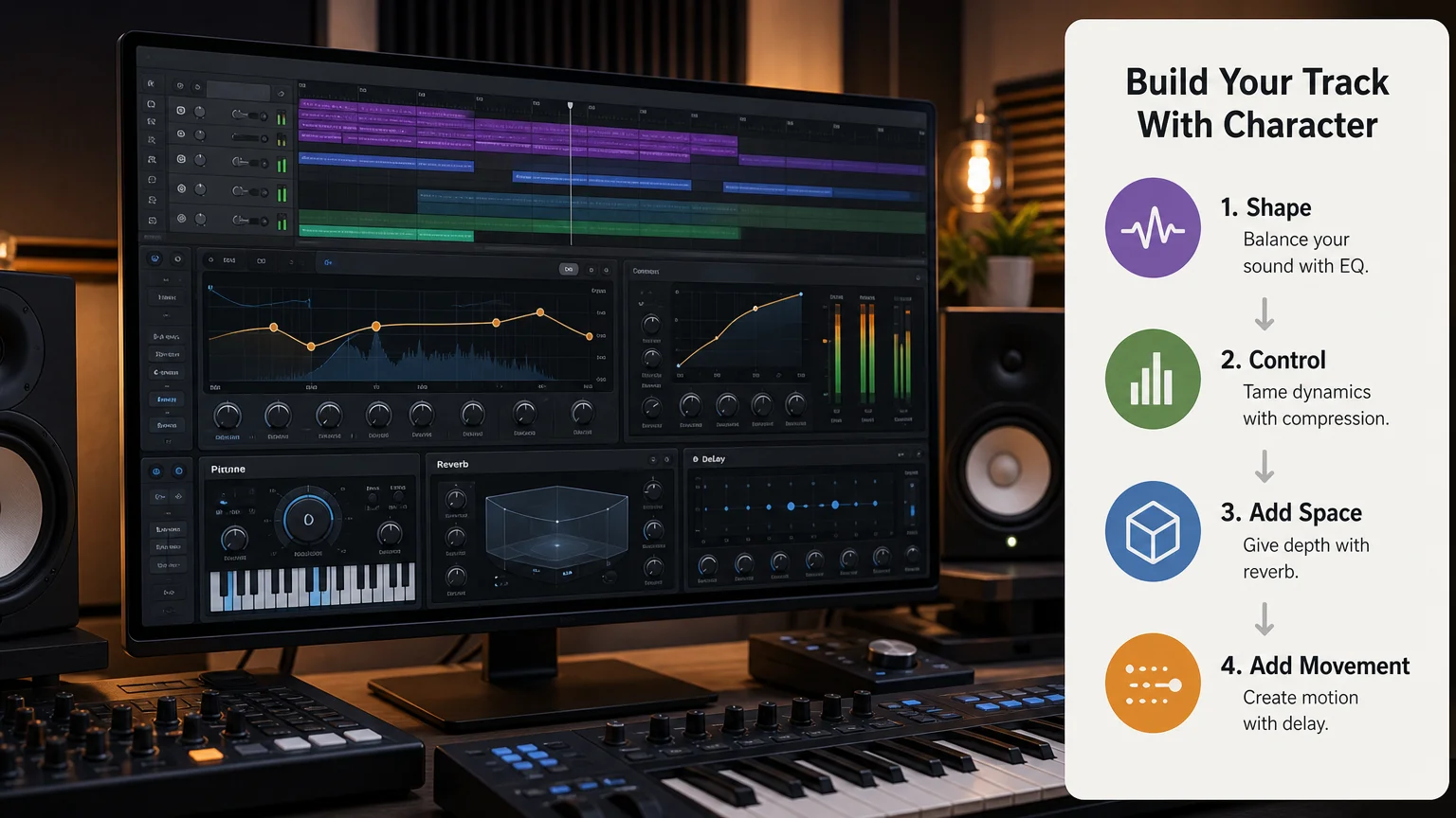 Generic vocal processing chain on a music production workstation