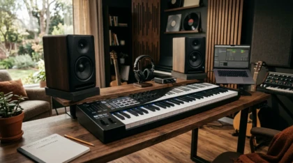 Home studio setup for producing piano sounds with free VST instruments