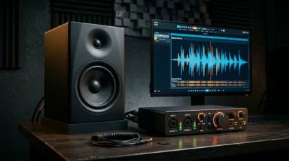 Studio setup representing the best bass VST plugins for modern producers